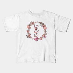 Letter Ayn - Rose Pink Initial Monogram - Letter ع Kids T-Shirt